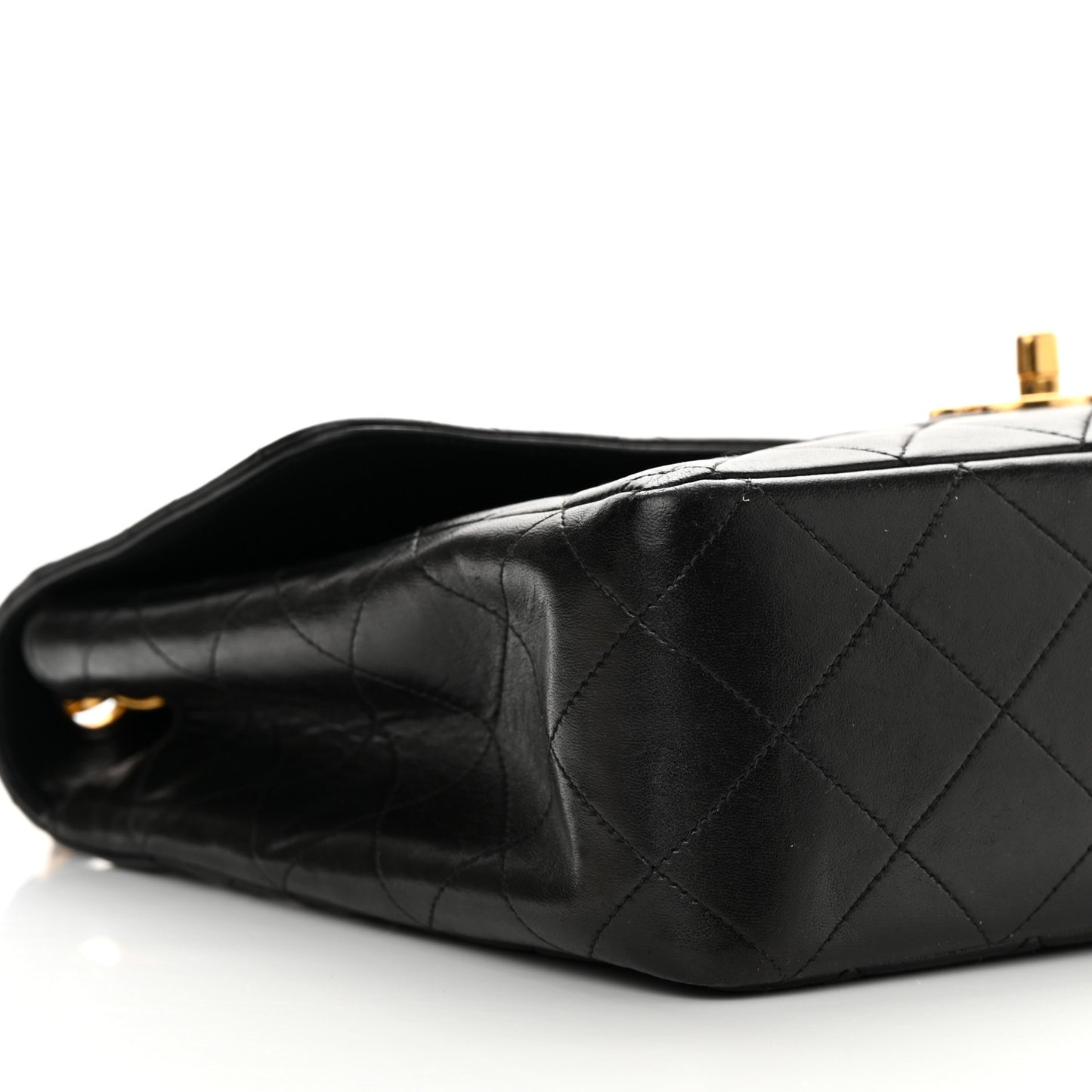Lambskin Quilted Jumbo Single Flap Black