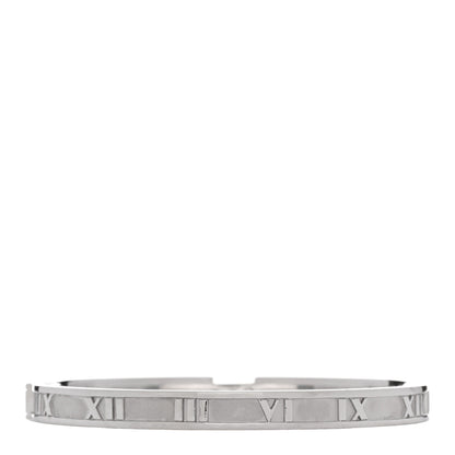 Tiffany 18K White Gold Diamond Atlas Closed Hinged Bangle Bracelet 2 of 3