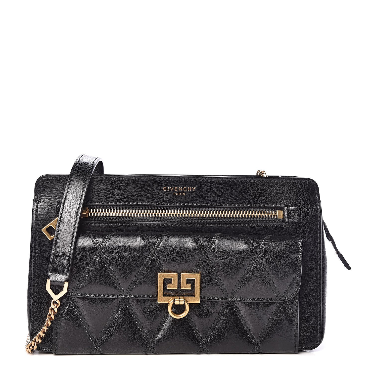 Givenchy Goatskin Diamond Quilted Pocket Crossbody Black 1 of 10