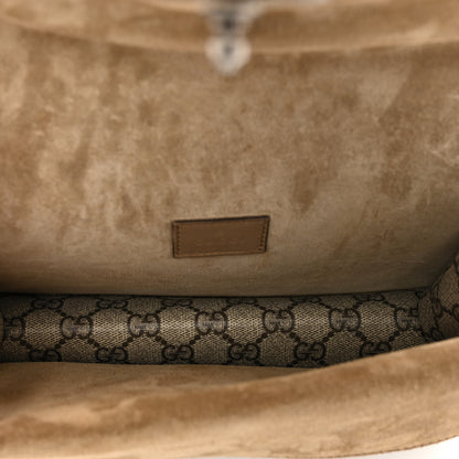 Gucci GG Supreme Monogram Suede Crystal Small Dionysus Shoulder Bag Beige Ebony Taupe 6 of 9