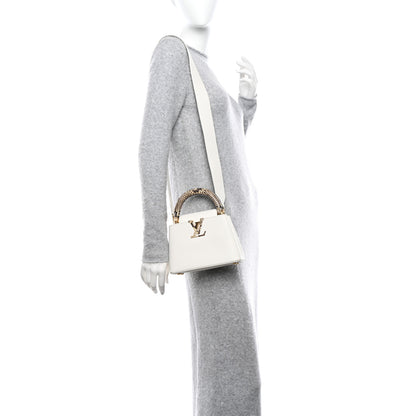 Louis Vuitton Taurillon Snakeskin Mini Capucines White 2 of 9