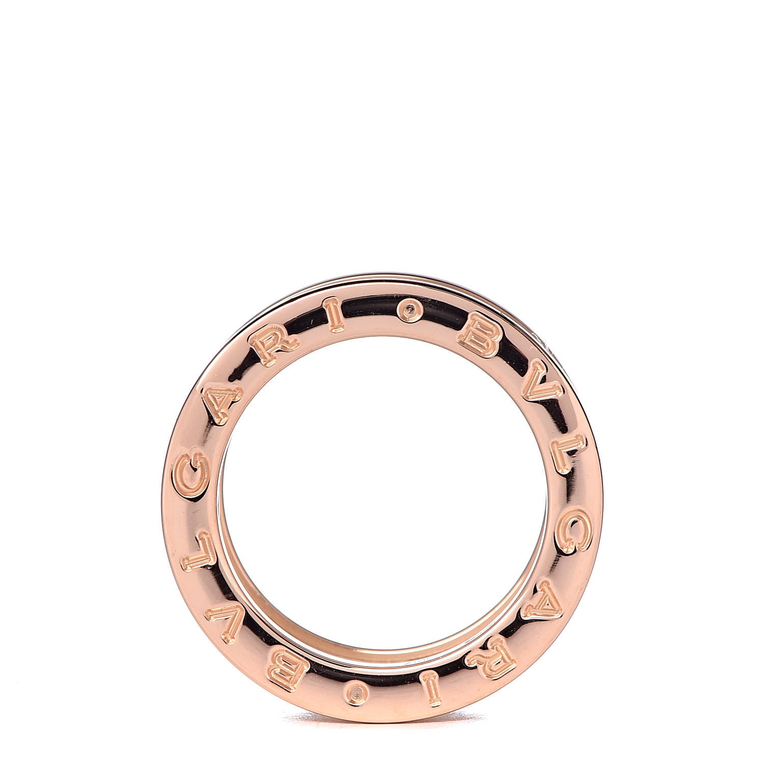 Bulgari 18K Rose Gold White Ceramic B.Zero1 Four-Band Ring 49 4.75 4 of 6