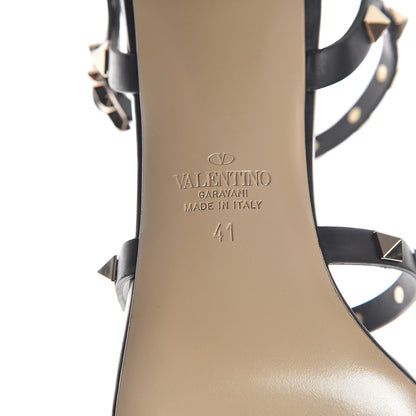 Valentino Garavani Calfskin Rockstud 60mm City Sandals 41 Black 6 of 7
