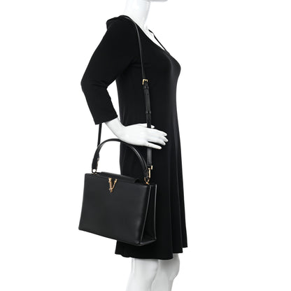 Versace Vitello Virtus Top Handle Shoulder Bag Black 2 of 16
