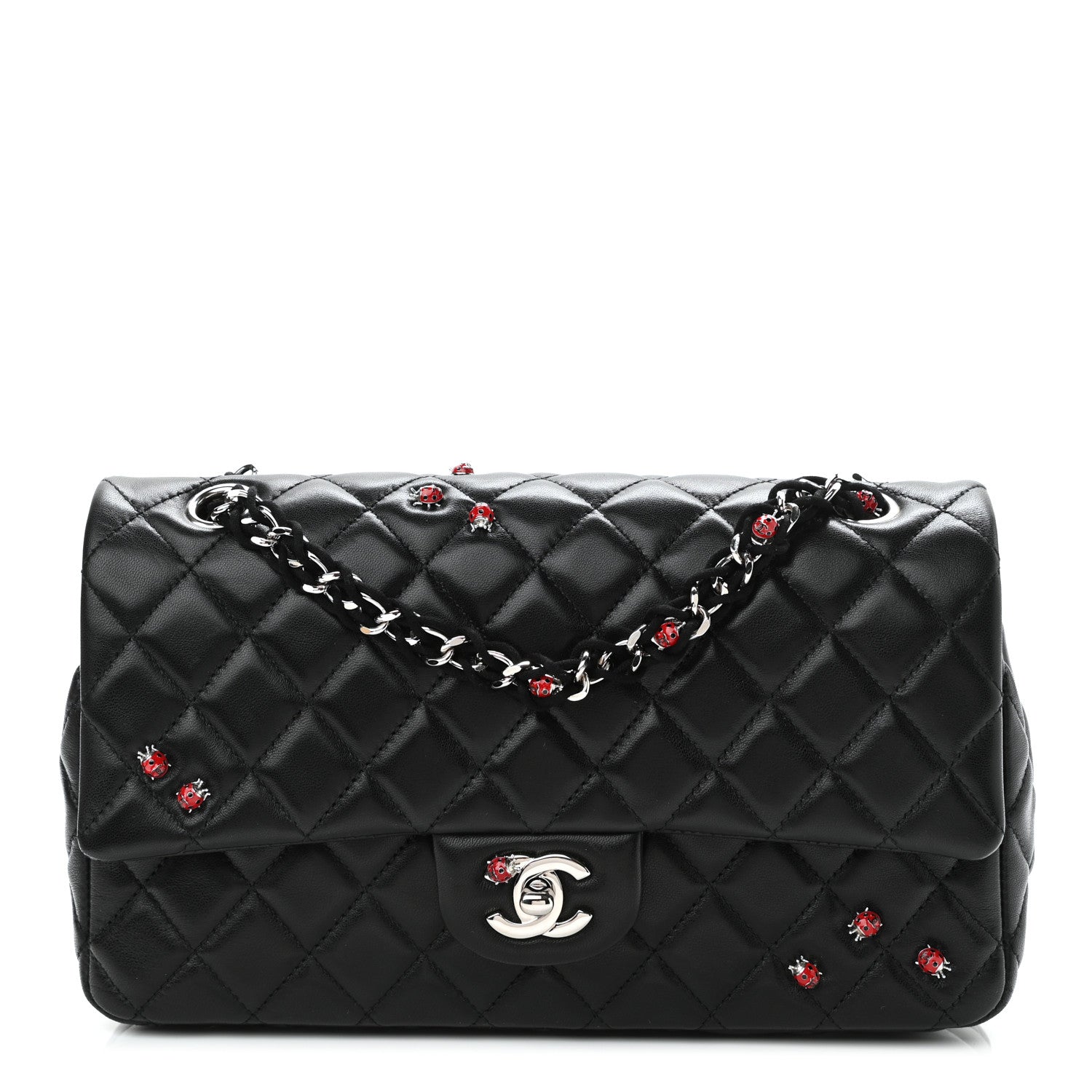 Chanel Lambskin Quilted Medium Ladybug Flap Black 1 of 9