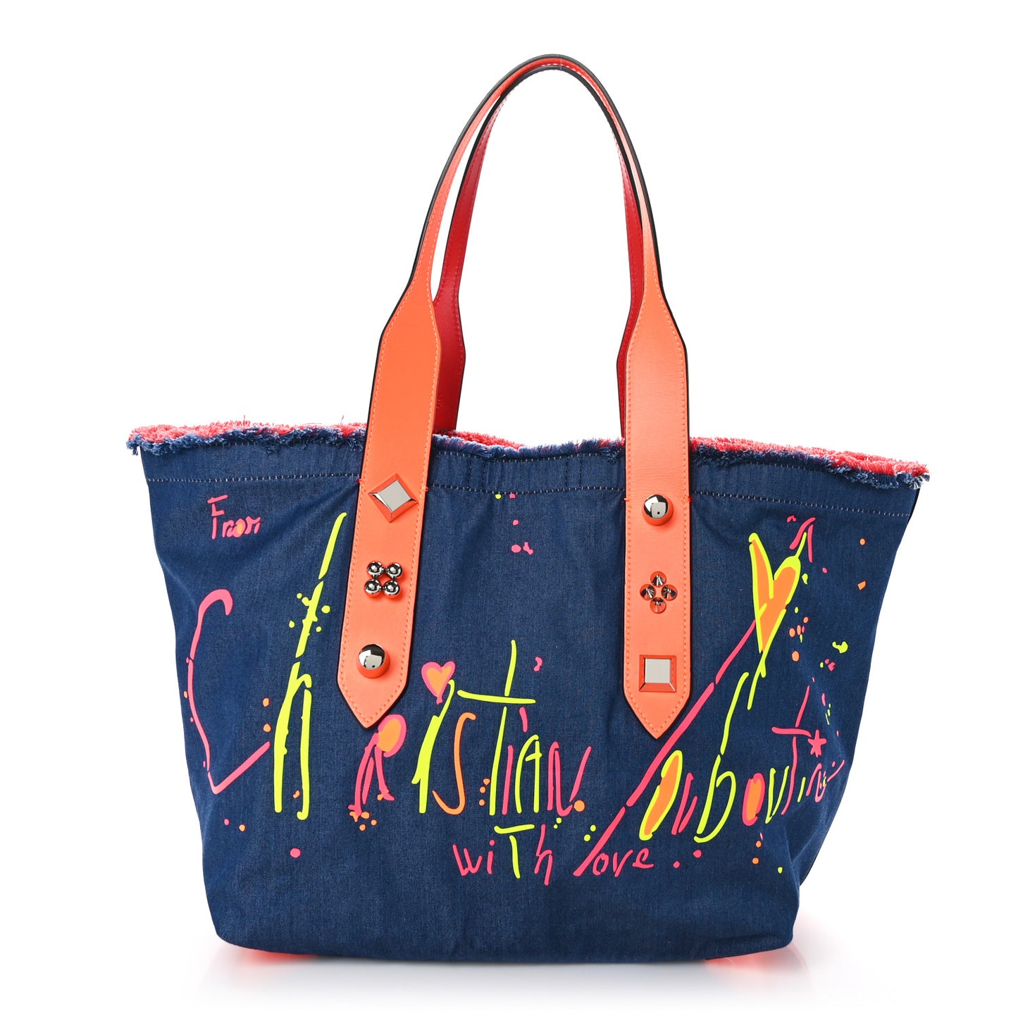 Denim Frangibus Printed Medium Tote Blue