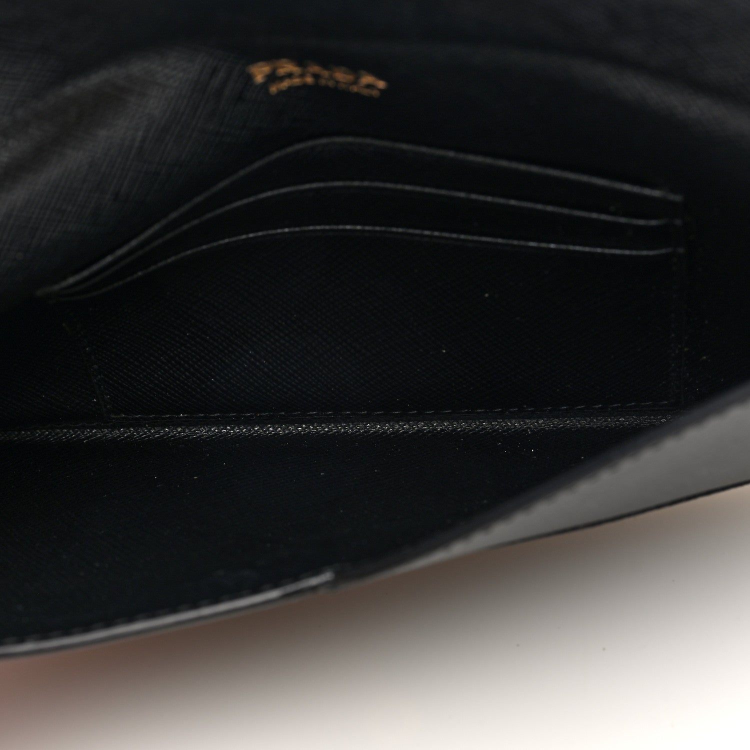Prada Saffiano City Calfskin Envelope Wallet Black 5 of 6