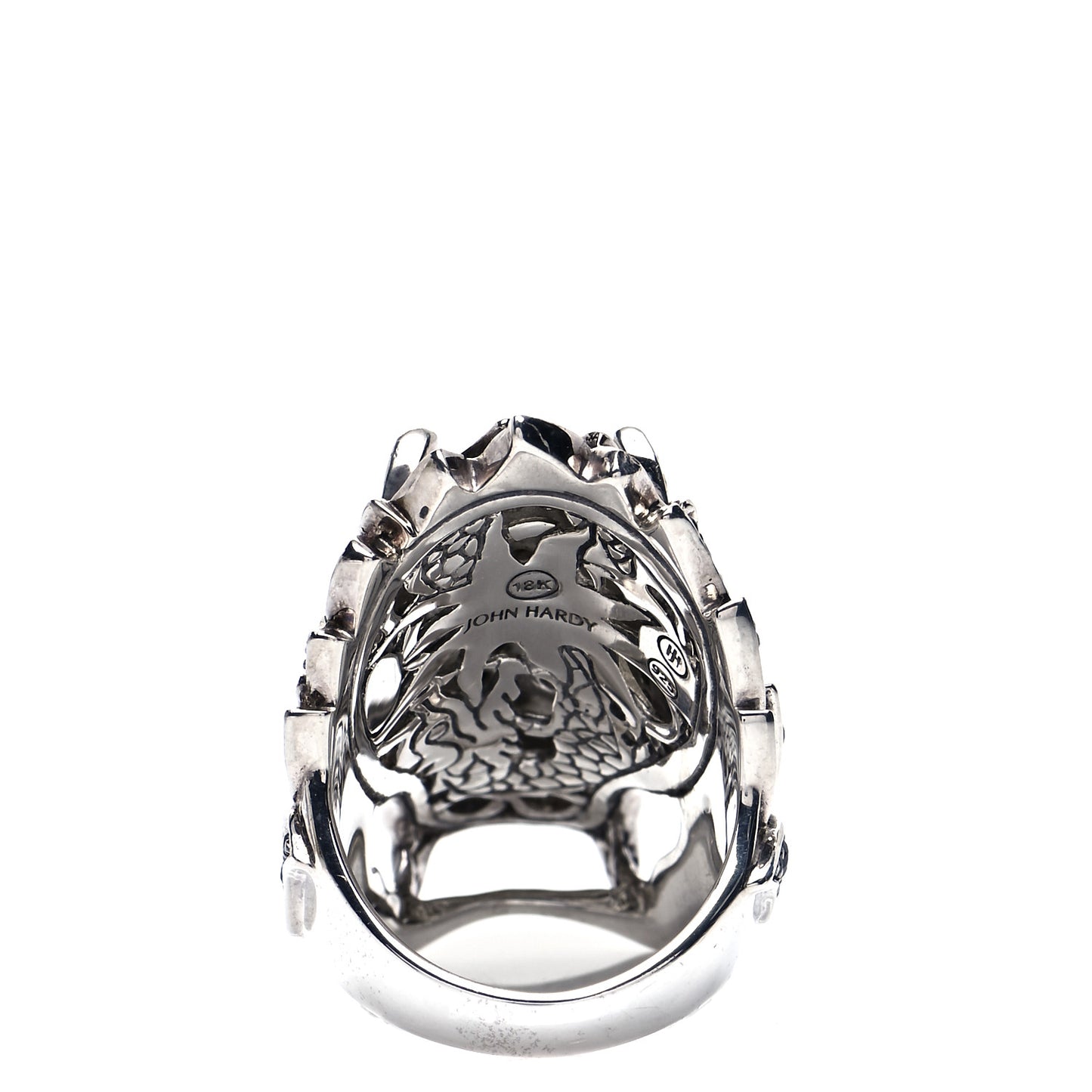 Sterling Silver 18K Yellow Gold Ruby Black Sapphire White Sapphire Naga Head Ring 54 7
