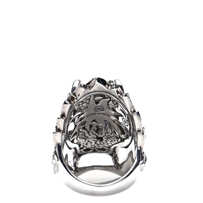 John Hardy Sterling Silver 18K Yellow Gold Ruby Black Sapphire White Sapphire Naga Head Ring 54 7 4 of 7