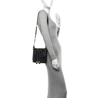 Chanel Caviar CC Chain Mini Drawstring Bag Black 2 of 13