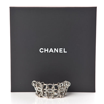Chanel Crystal CC Chain Link Bracelet Silver 5 of 5