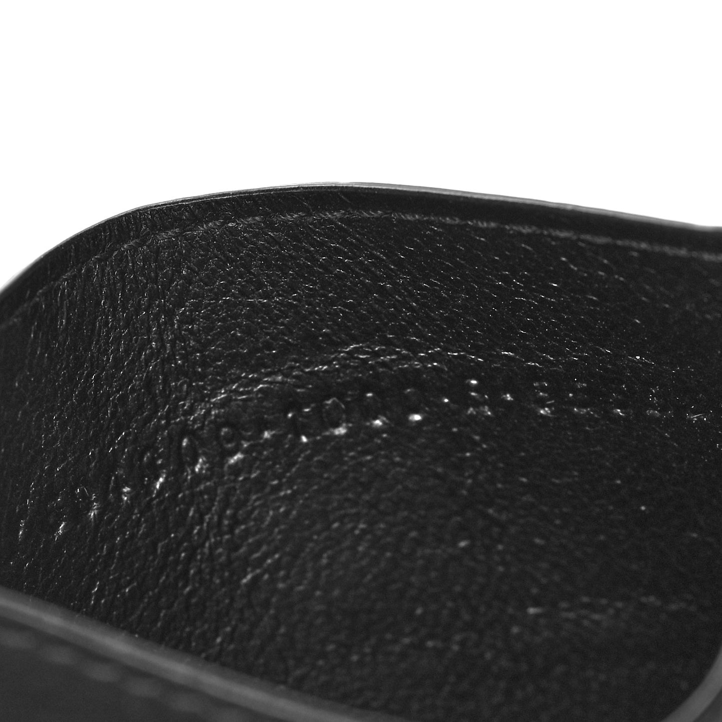 Semi Matte Calfskin Logo Crocodile Embossed Cash Card Holder Black