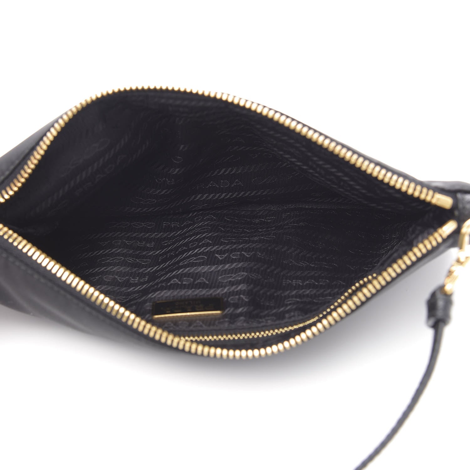Prada Tessuto Nylon Pochette Bag Black 5 of 9