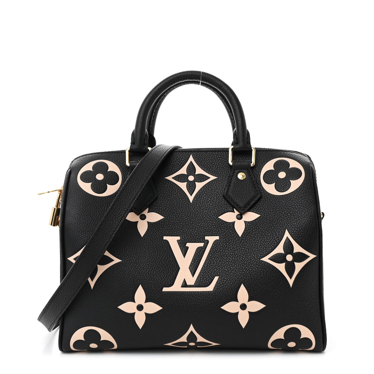 Empreinte Monogram Giant Speedy Bandouliere 25 Black Beige