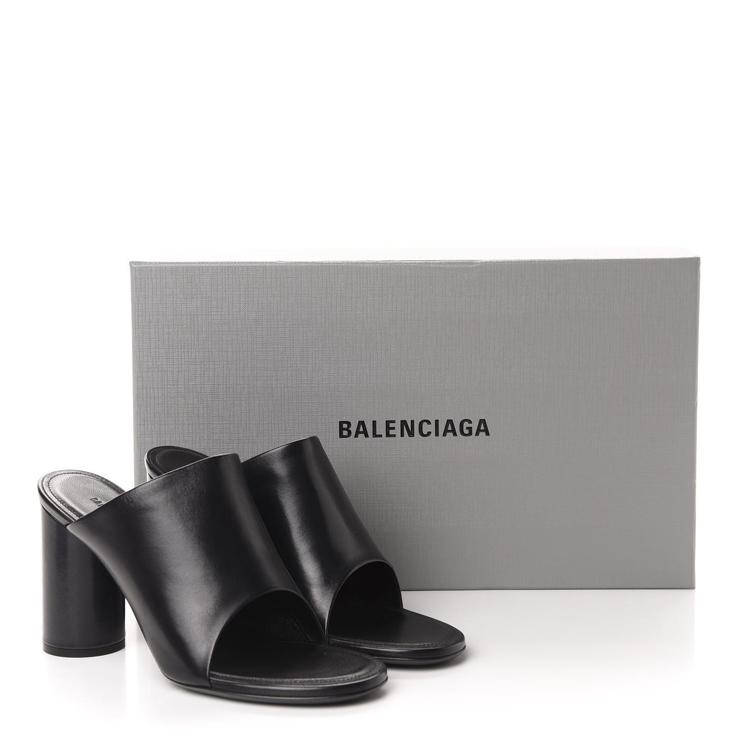 Shiny Sheepskin Oval 90mm Mule Pump 37 Black White