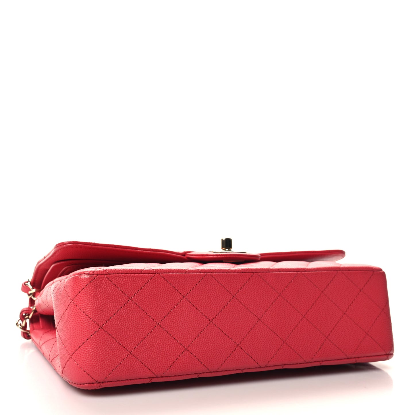 Caviar Quilted Medium Double Flap Dark Pink