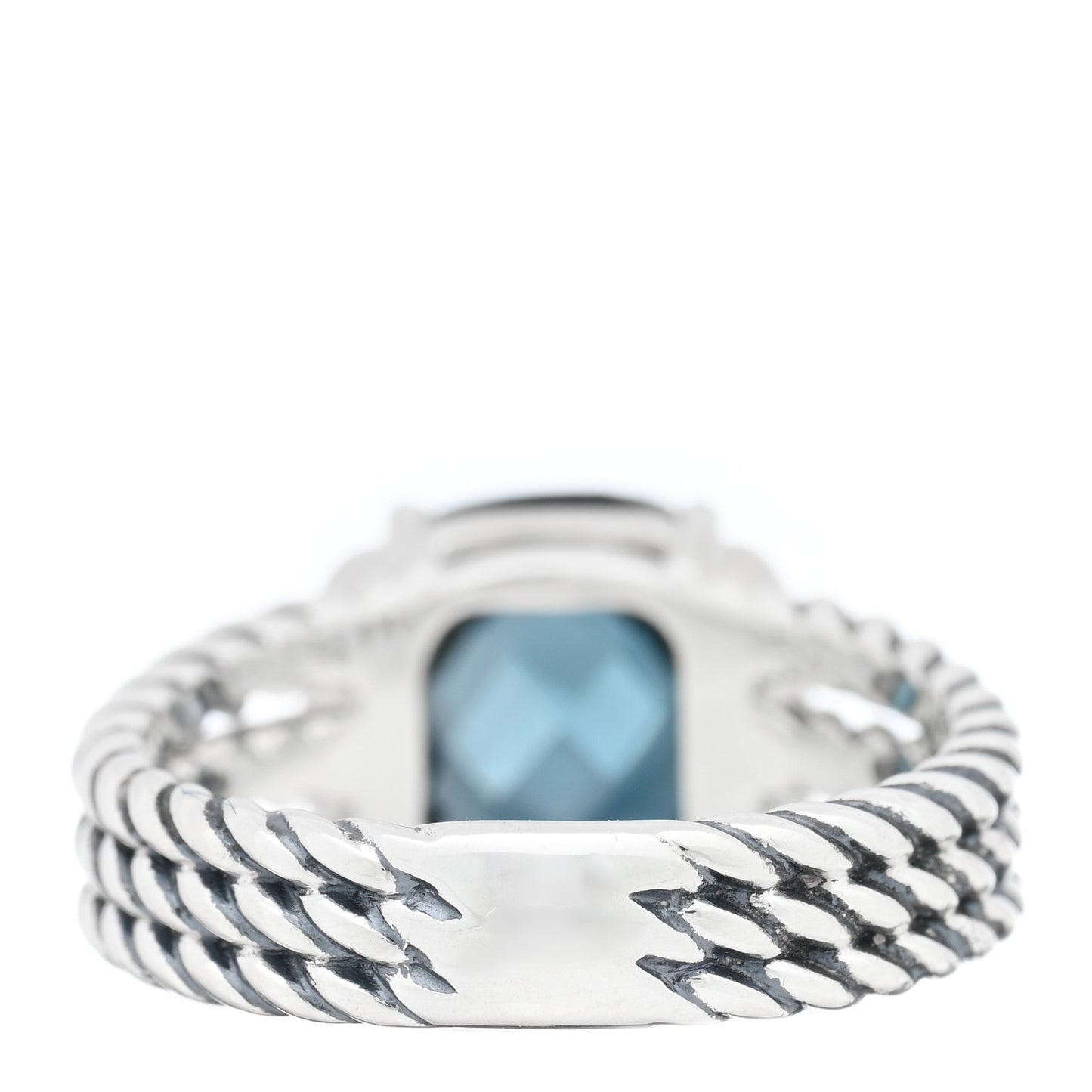 Sterling Silver Diamond Hampton Blue Topaz 10mm Petite Wheaton Ring 58 8.5 54 7