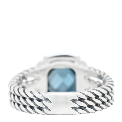 David Yurman Sterling Silver Diamond Hampton Blue Topaz 10mm Petite Wheaton Ring 58 8.5 54 7 3 of 4