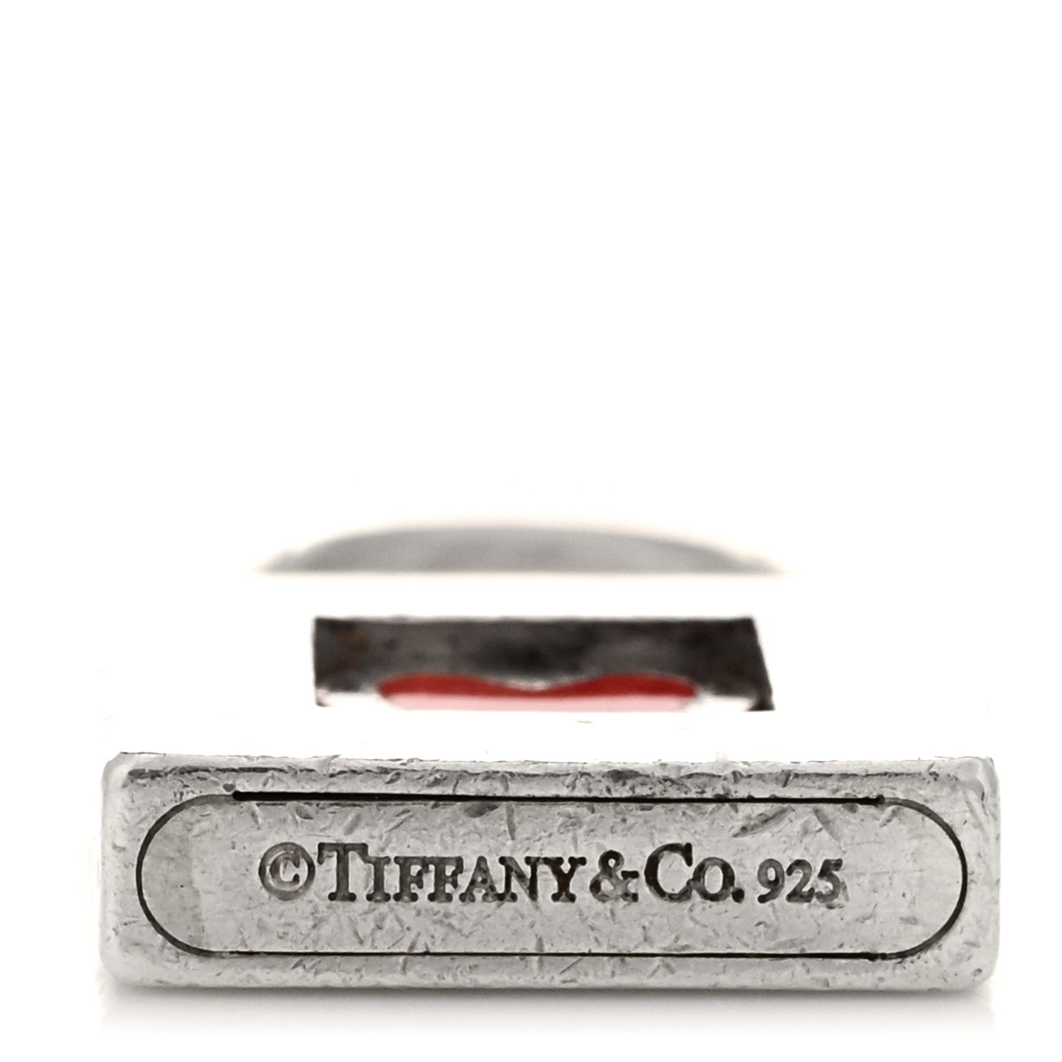 Tiffany Sterling Silver Enamel Heart Pad Lock Charm Red 3 of 3