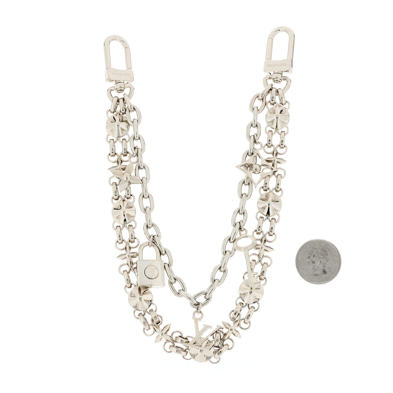 Louis Vuitton Metal My Flower Chain Bag Charm Silver 1415540