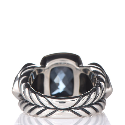 David Yurman Sterling Silver 18K Yellow Gold Hampton Blue Topaz Black Orchid Cable Cocktail Ring 49 5 3 of 6