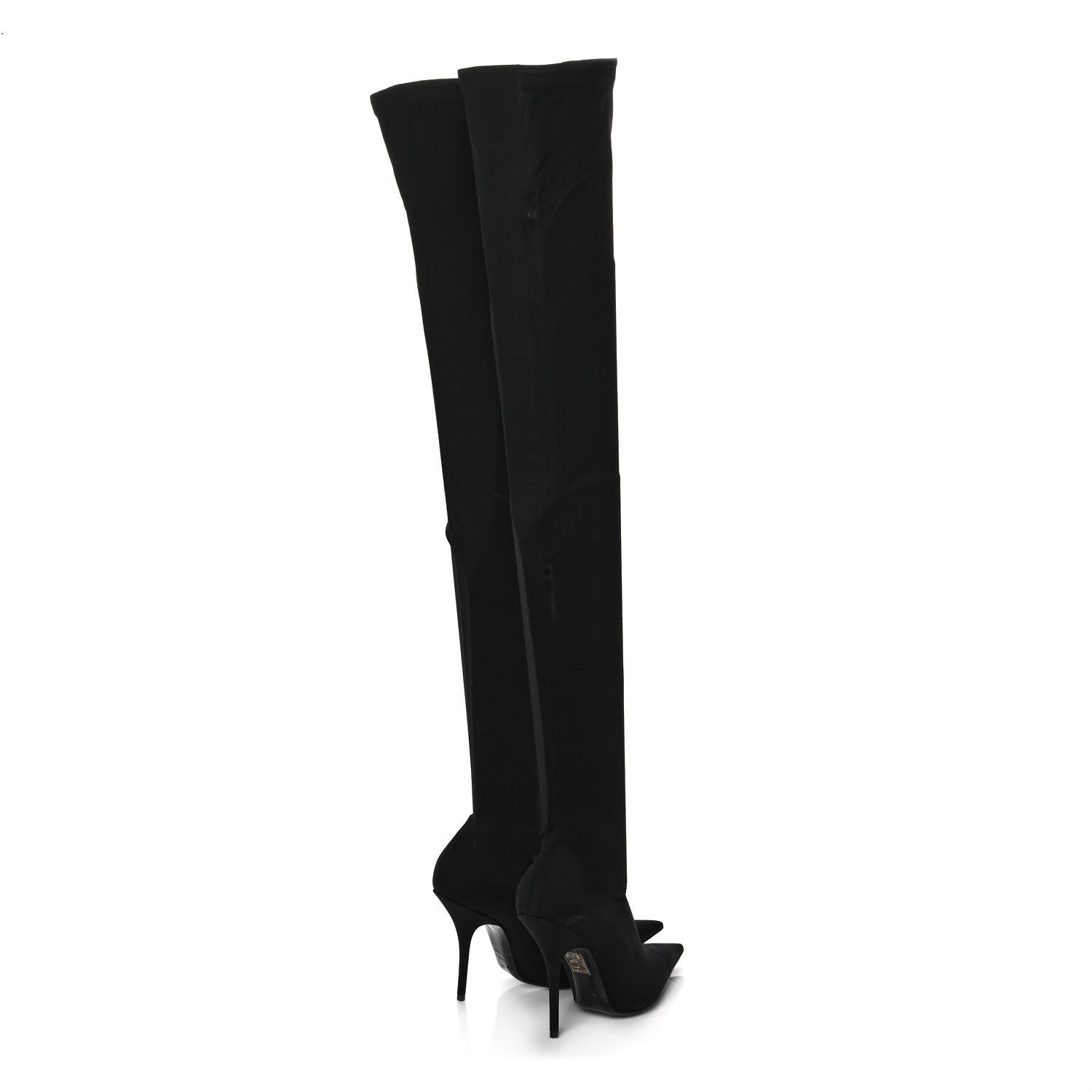 Balenciaga Spandex Pointed Toe Knife Thigh High Boots 37 Black 4 of 9