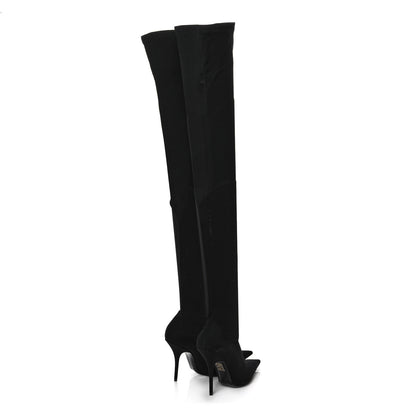 Balenciaga Spandex Pointed Toe Knife Thigh High Boots 37 Black 4 of 9