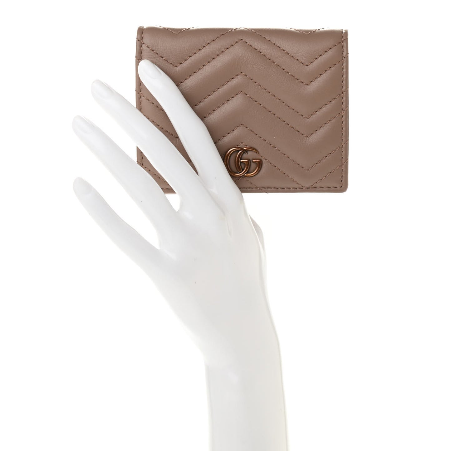 Calfskin Matelasse GG Marmont Card Case Porcelain Rose