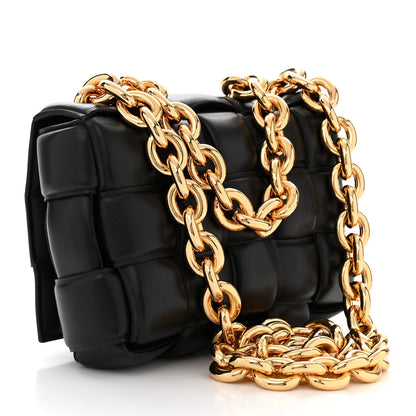 Bottega Veneta Lambskin Maxi Intreccio Padded Chain Cassette Crossbody Bag Black 3 of 10
