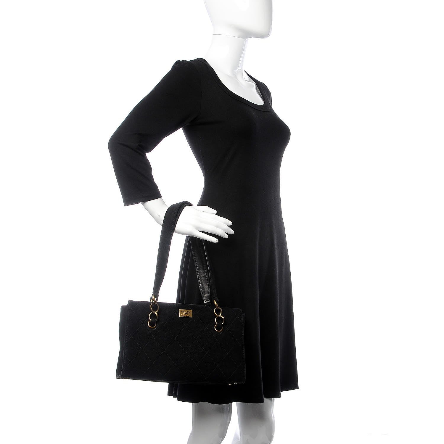 Chanel Iridescent Caviar Quilted Tote Black 2 of 9