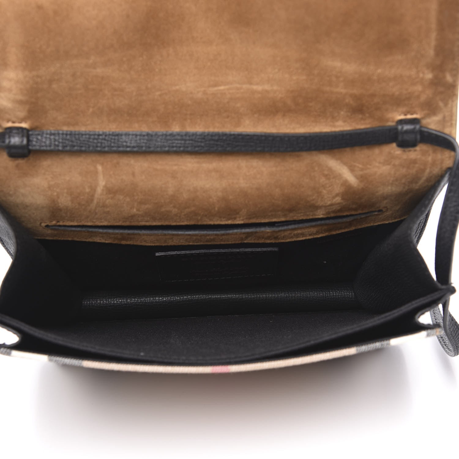 Burberry Derby Calfskin House Check Small Macken Crossbody Bag Black 5 of 11