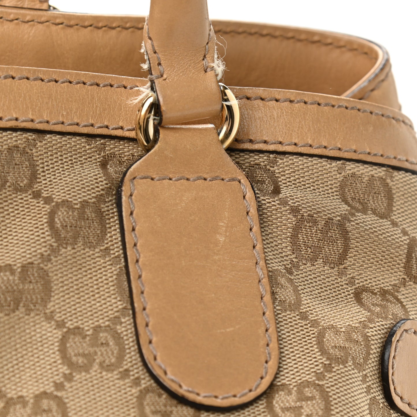 Monogram Web Large Tassel Tote Beige