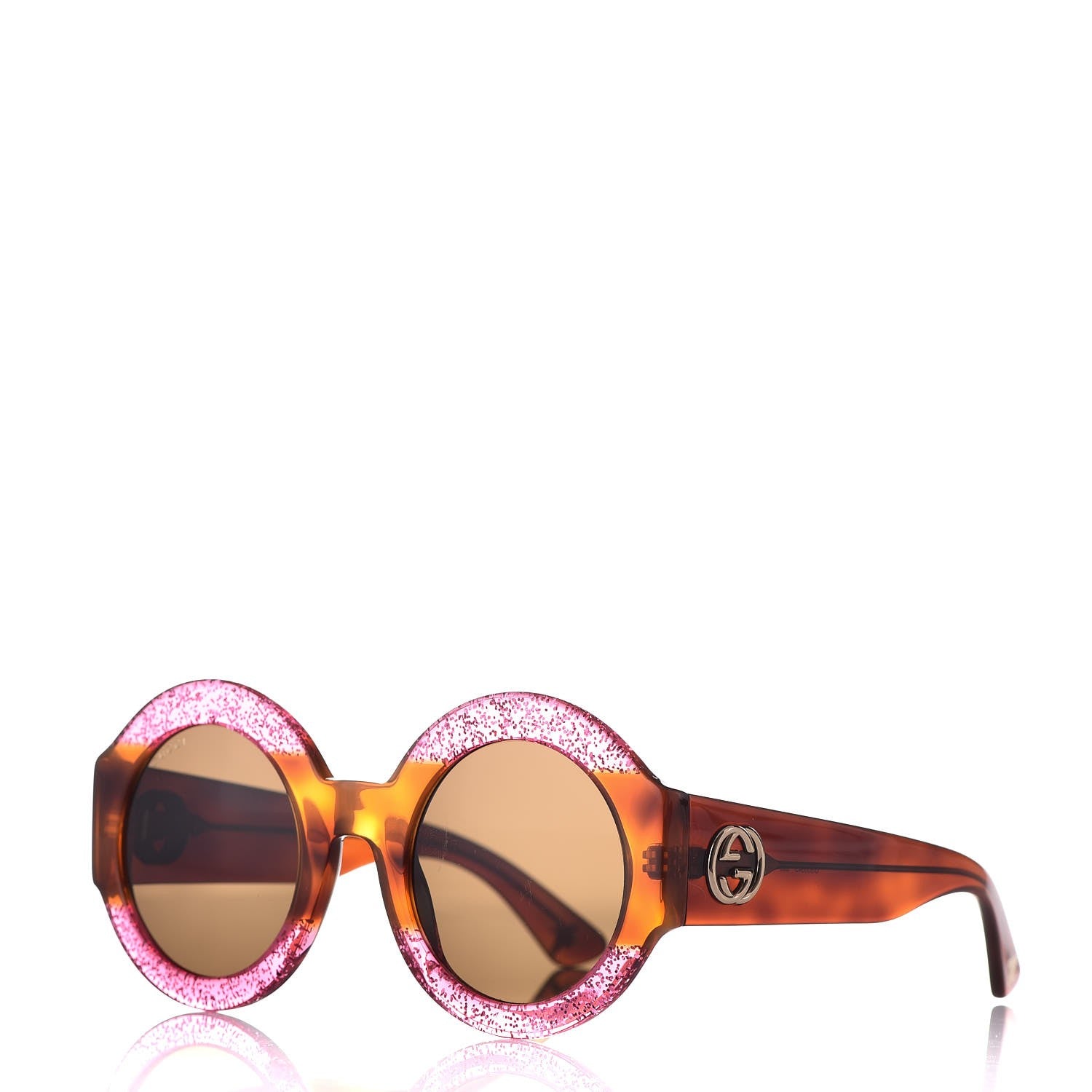 Gucci Acetate Round GG0084S Sunglasses Pink 1 of 8
