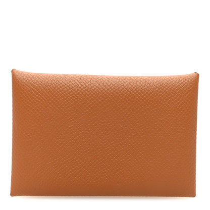 Hermes Epsom Calvi Card Case Gold 1 of 7
