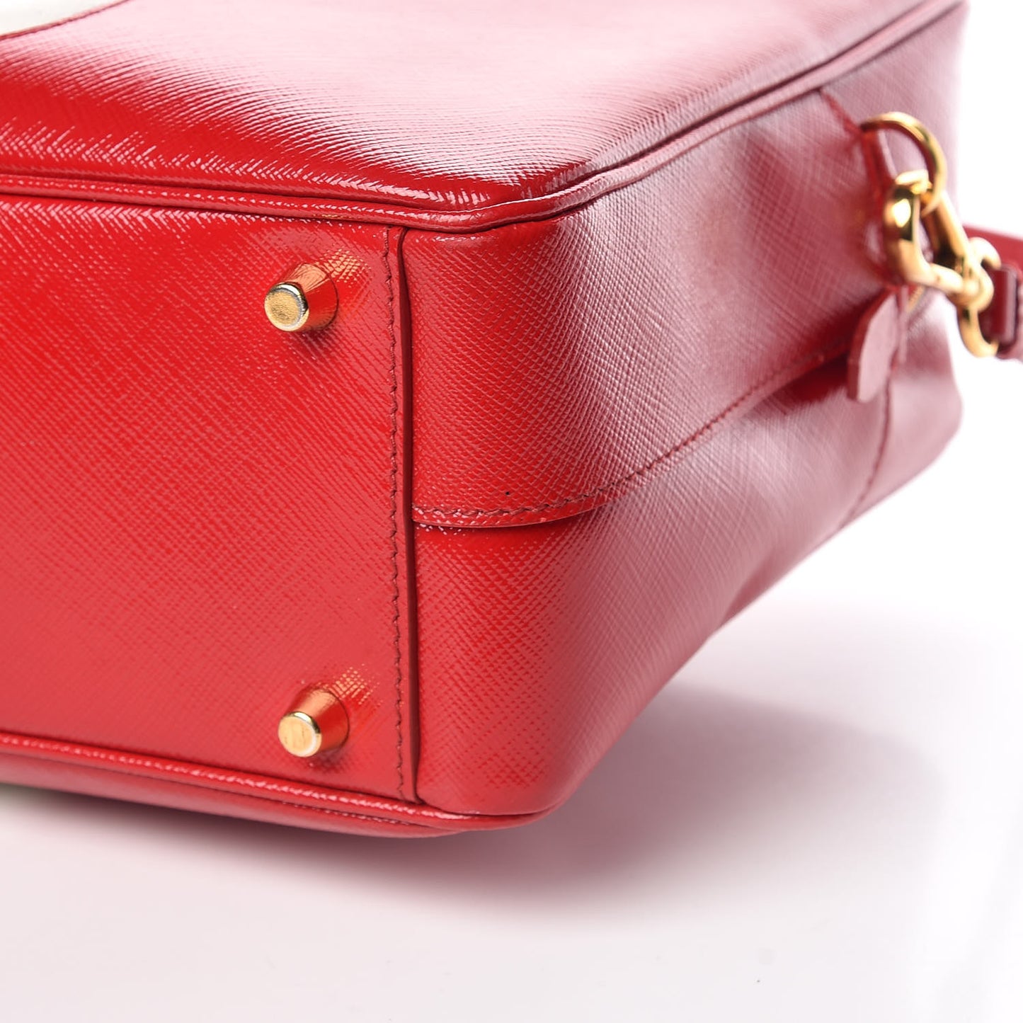 Saffiano Vernice Floral Bauletto Bag Rosso Bianco