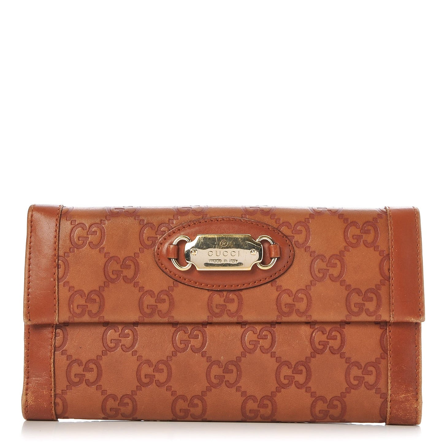 Guccissima Punch Continental Flap Wallet Brown