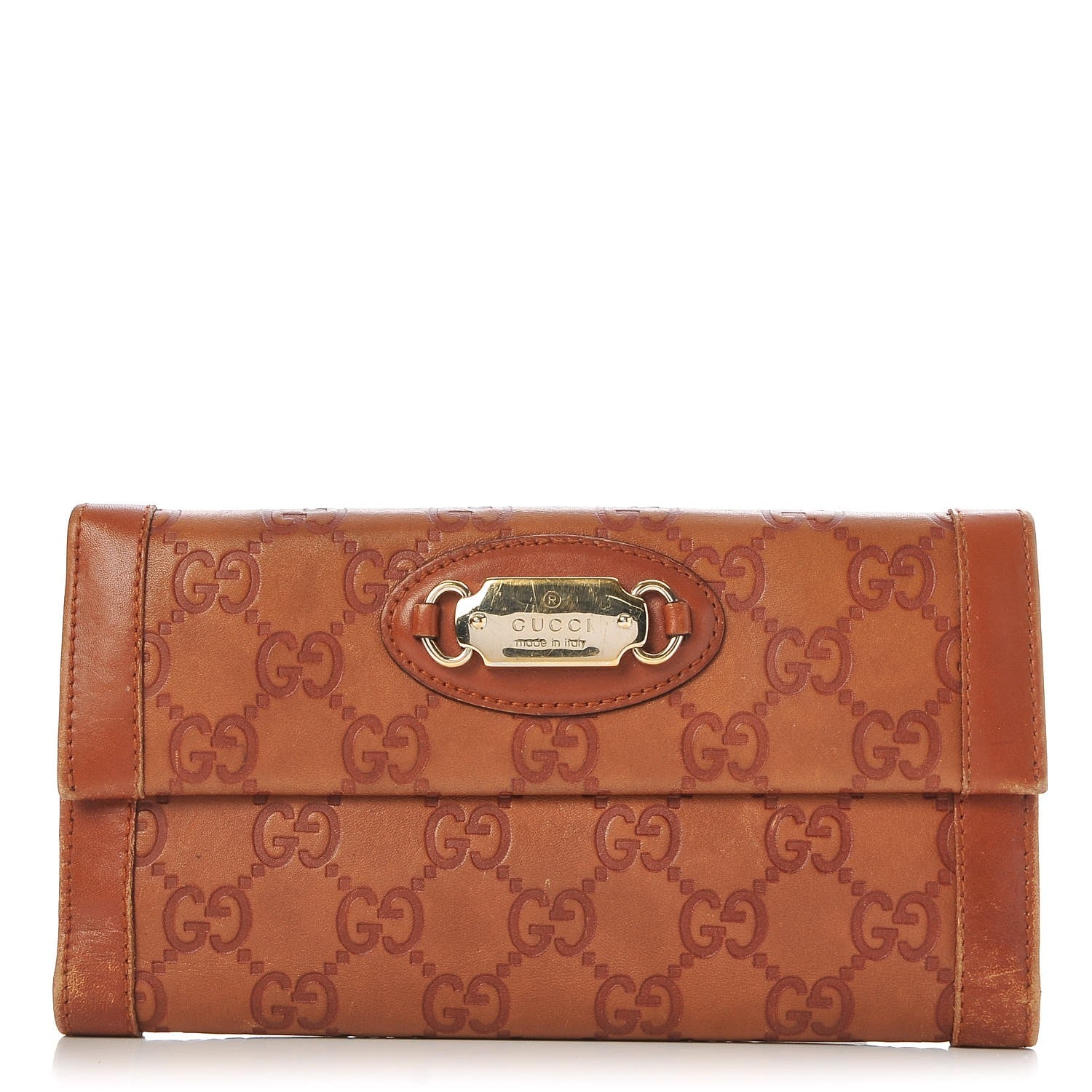 Gucci Guccissima Punch Continental Flap Wallet Brown 1 of 11