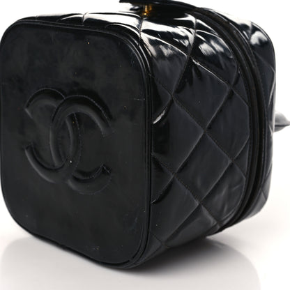 Chanel Patent Quilted Vanity Cosmetic Case Black 9 of 14