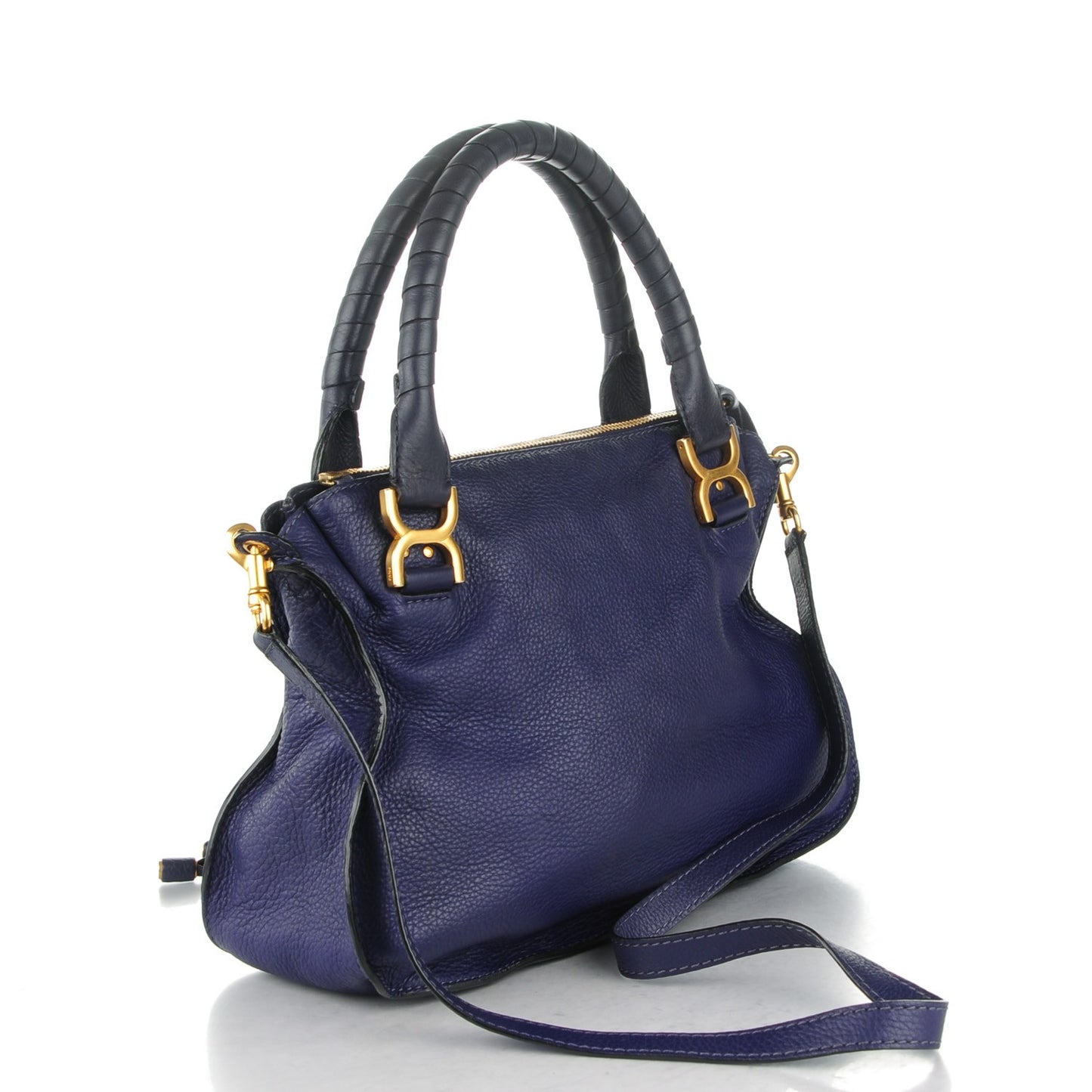 Calfskin Medium Marcie Satchel Storm Blue