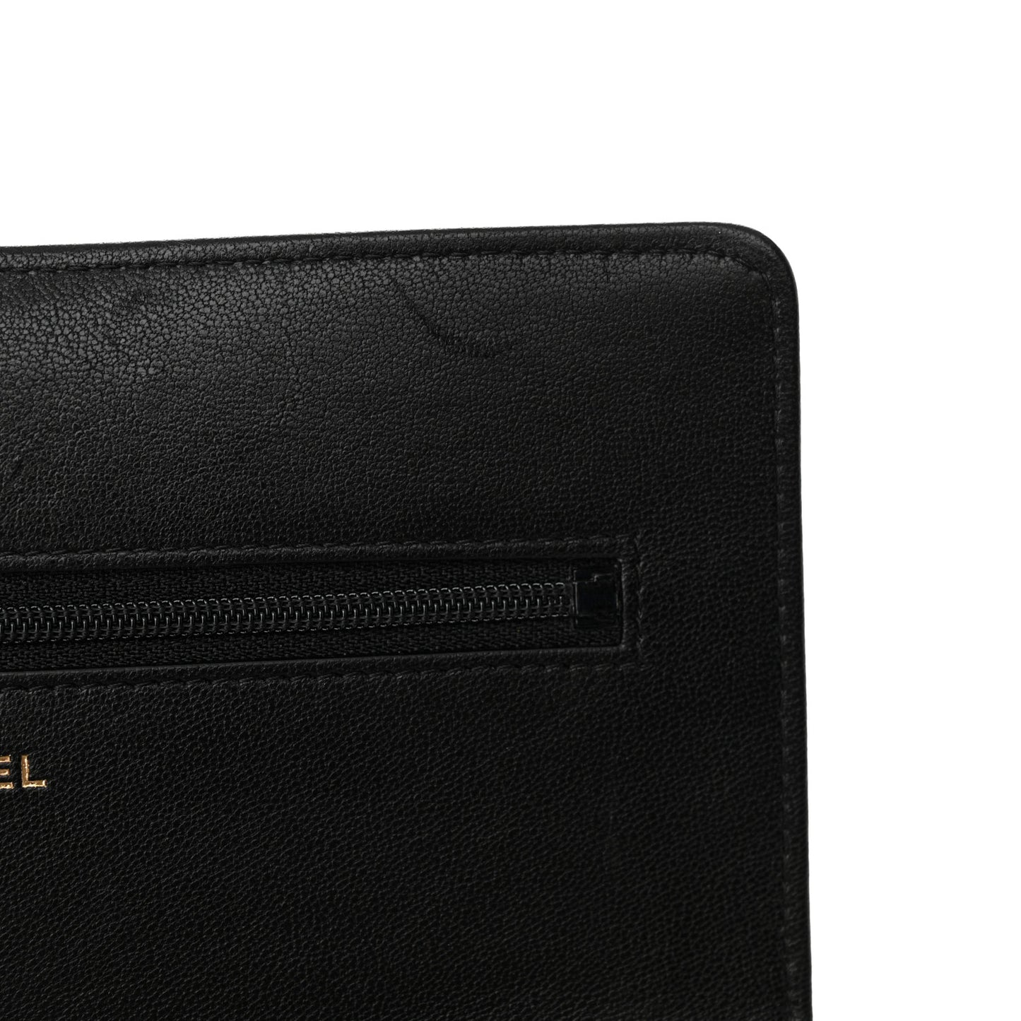 Lambskin Quilted Infinity Wallet On Chain WOC Black