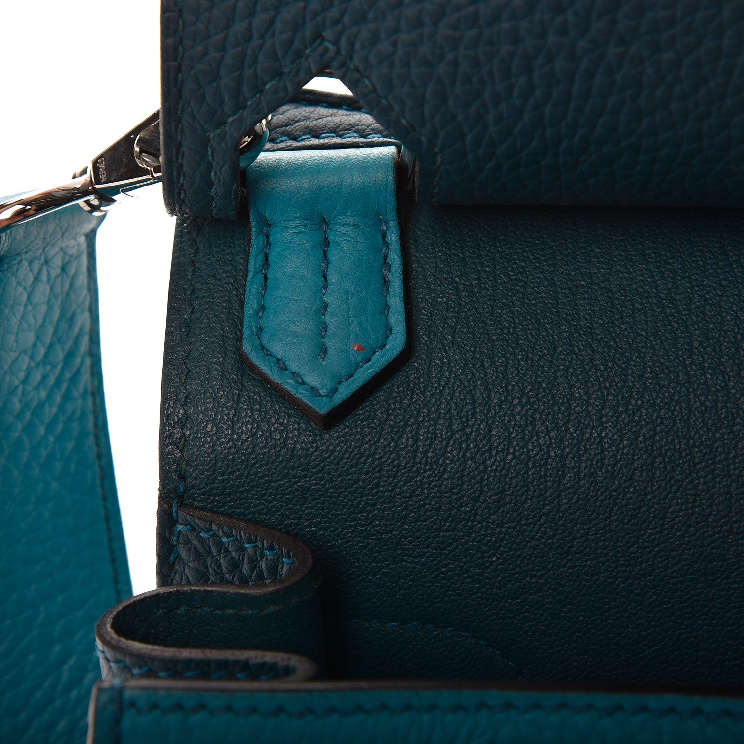 Hermes Taurillon Clemence Bi-Color Jypsiere 28 Colvert Turquoise 9 of 9
