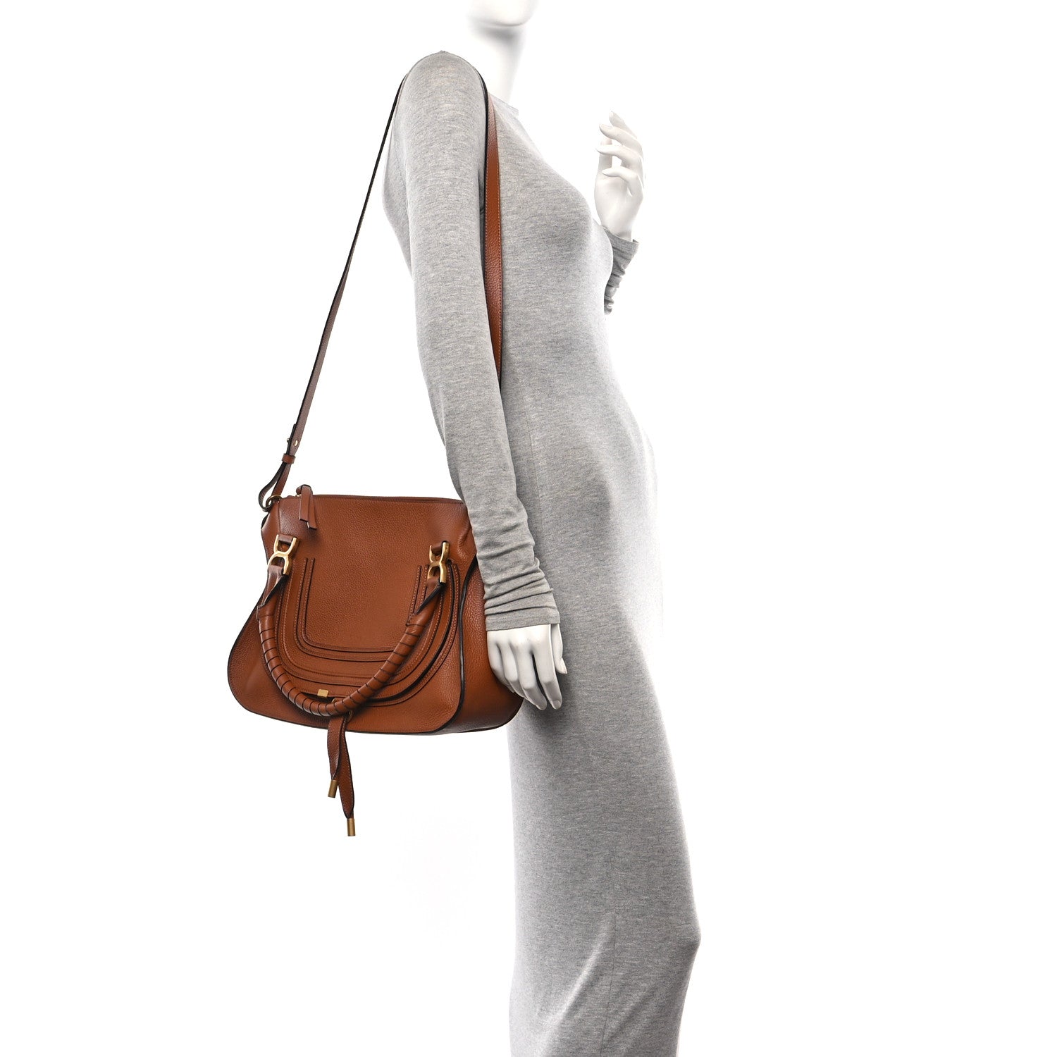 Chloe Calfskin Medium Marcie Satchel Tan 2 of 10