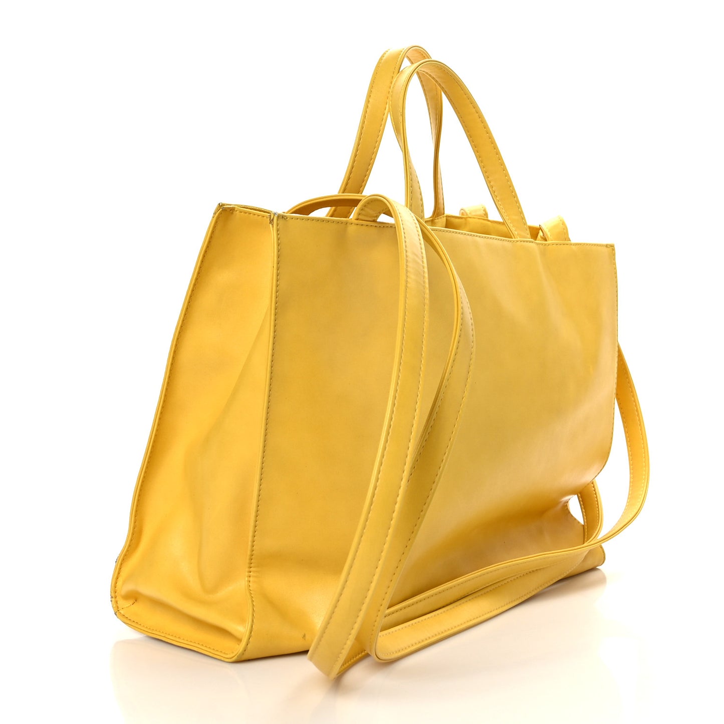 Vegan Leather Medium Shopping Bag Mustard