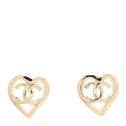 Chanel Metal CC Heart Coco In Love Earrings Gold 1 of 4