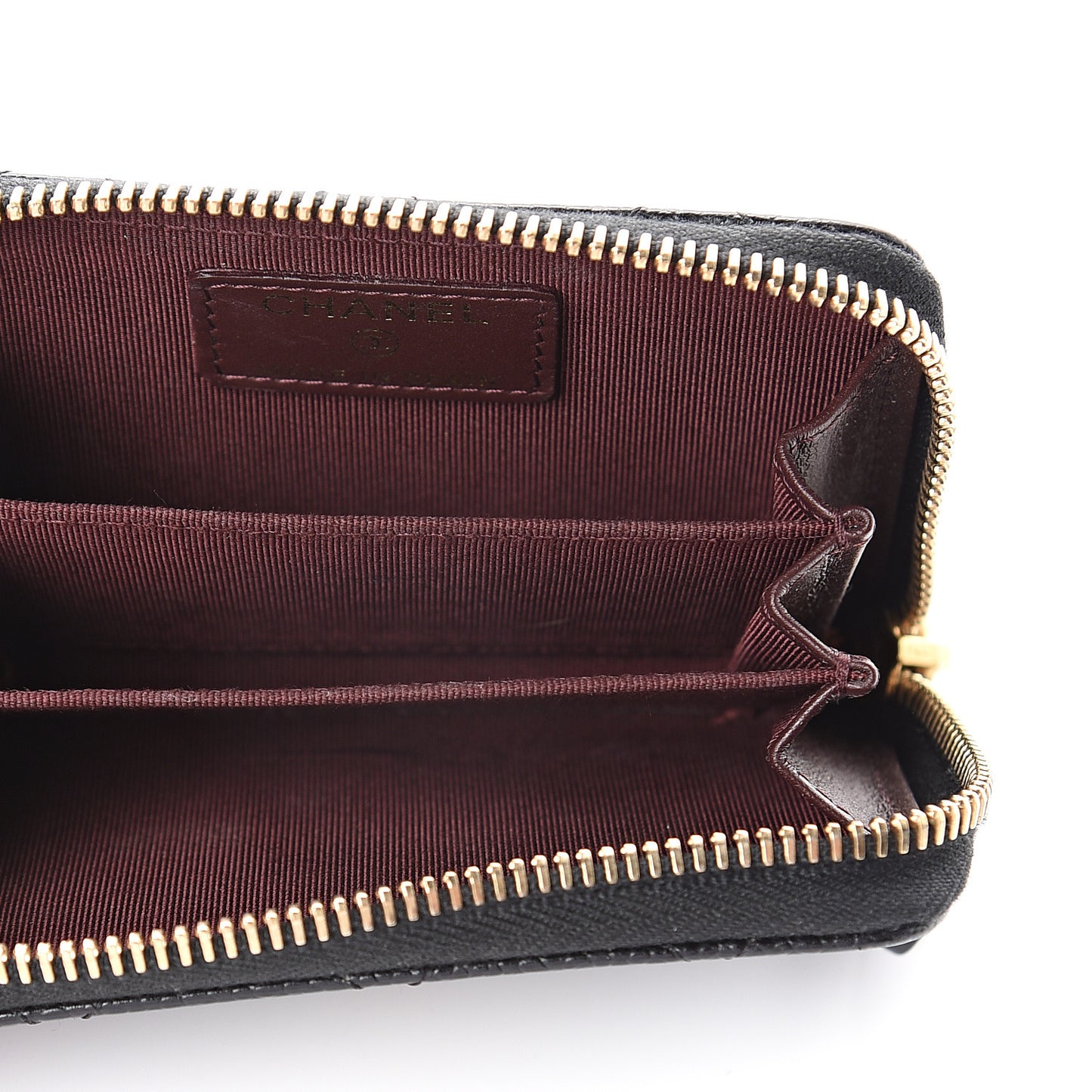Caviar Quilted Zip Coin Purse Black