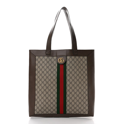 Gucci GG Supreme Monogram Web Large Ophidia Vertical Shopping Tote Brown 3 of 12