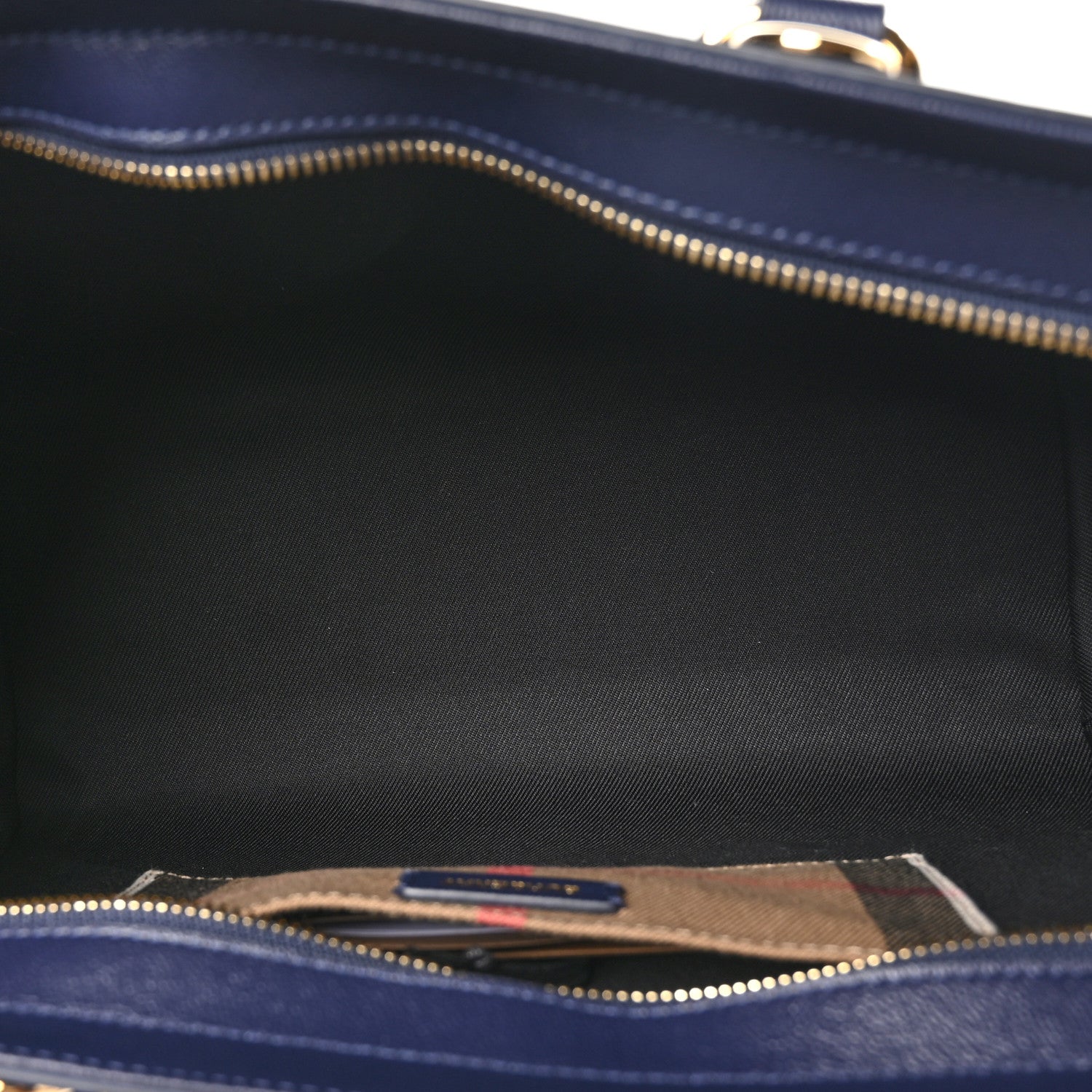 Burberry Calfskin Mega Check Small Banwell Tote Dark Canvas Blue 5 of 9