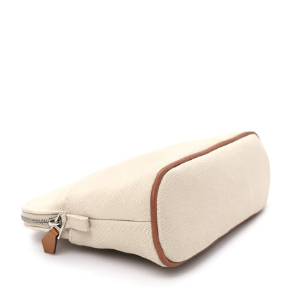 Hermes Cotton Canvas Mini Bolide Travel Cosmetic Pouch Naturel 4 of 7
