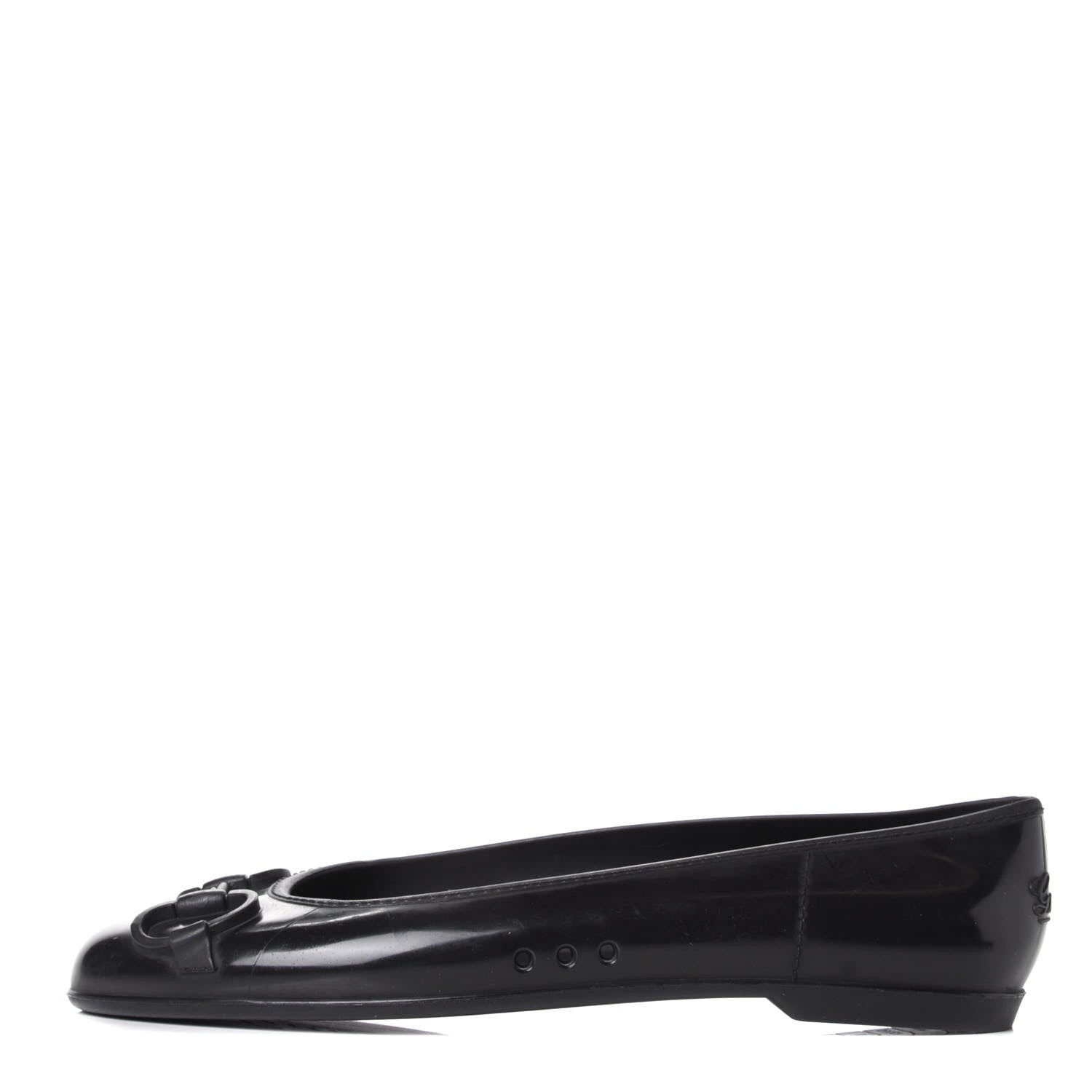 Gucci Rubber Horsebit Ballerina Flats 37 Black 1 of 8