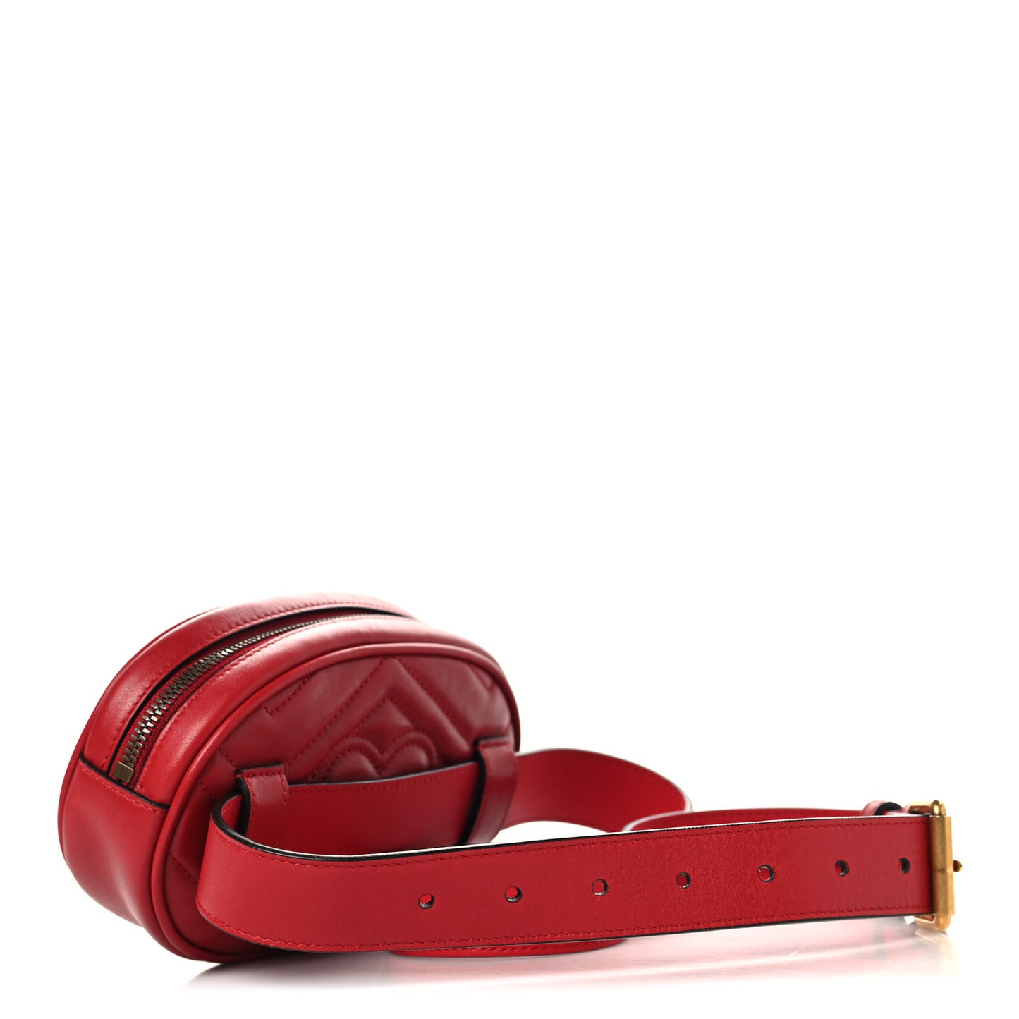 Calfskin Matelasse GG Marmont Belt Bag 95 38 Hibiscus Red